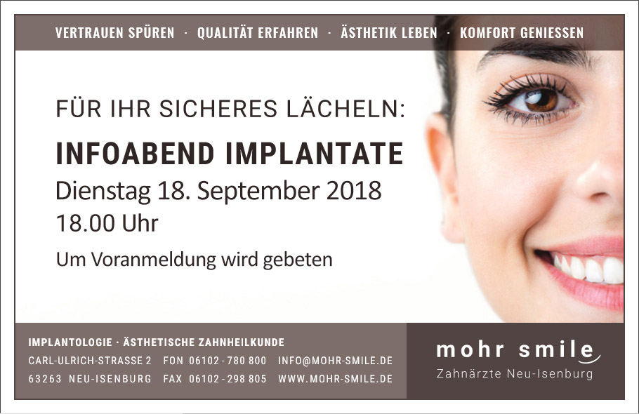 Zahnarztpraxis mohr-smile Implantologiesprechstunde