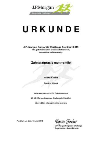 2019-07 jpmorgan challenge zahnarzt mohr-smile neu-isenburg Urkunde 6